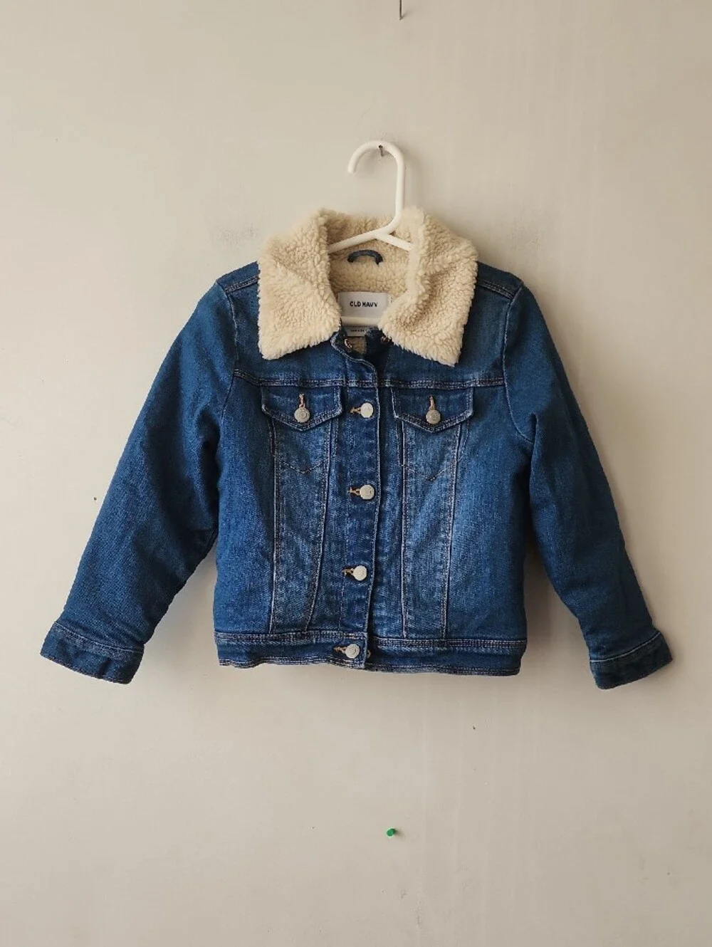 Old Navy Kids' Blue Denim Jacket with Sherpa Collar. New Without Tag
